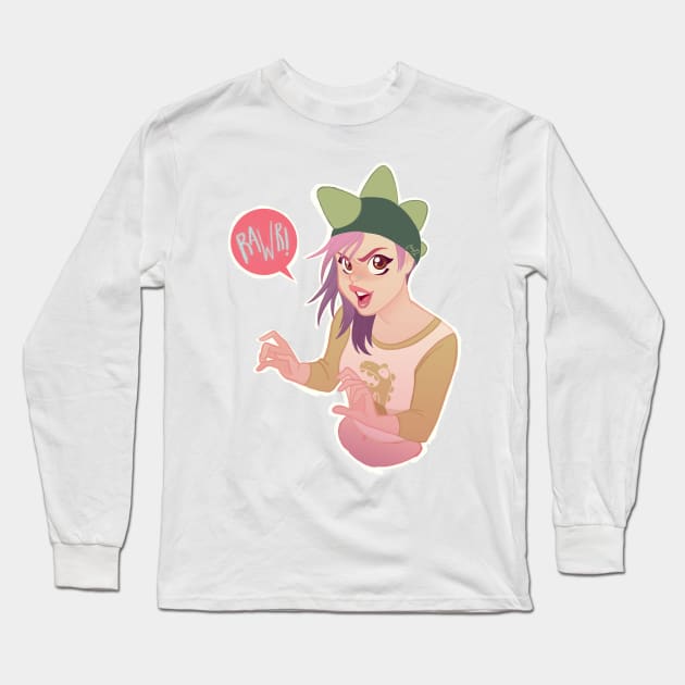 Dino hat Long Sleeve T-Shirt by melivillosa